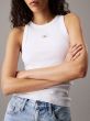 Top CALVIN KLEIN Schmales Ripp-Tank Brillant White