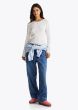 Langarmshirt TOMMY HILFIGER Pointelle Ecru