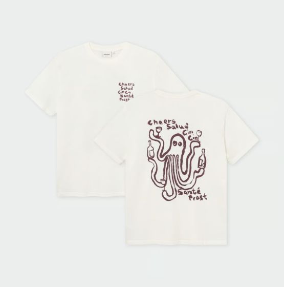 T-Shirt DEDICATED Stockholm Cheers Salud Off-White