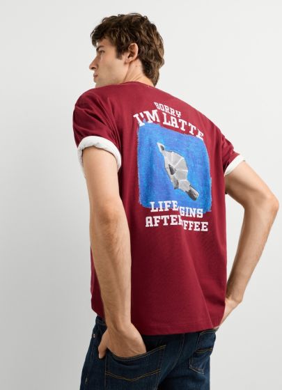 T-Shirt PEPE JEANS Charlie Ruby Wine Red