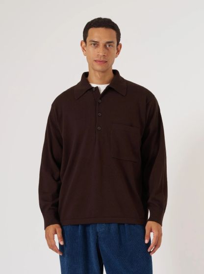 Merino Polopullover UNIVERSAL WORKS Brown
