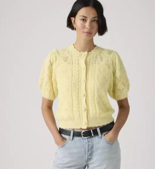 Kurzarm-Cardigan LEVI´S® Pauline Pointelle French Vanilla