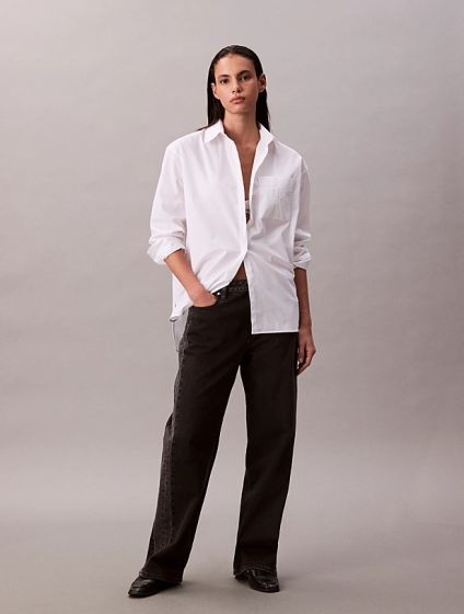 Bluse CALVIN KLEIN Polpeline Hemd Brilliant White