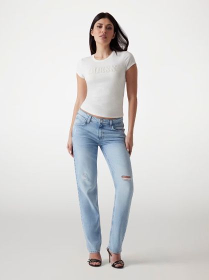 T-Shirt GUESS Frontlogo Weiß