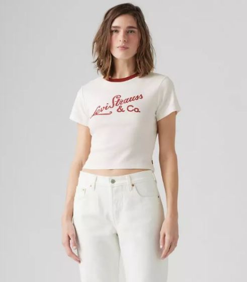 T-Shirt LEVI`S® Graphic Essential Sporty Archival Script Egret / Sun-Dried Tomato