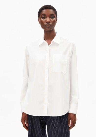 Bluse ARMEDANGELS Poplin weiß