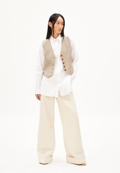 Gilet ARMEDANGELS Sineriaa Check Sandstone