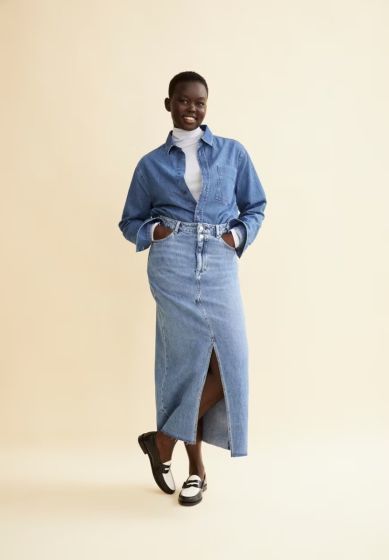 Jeansrock ARMEDANGELS Kitaari Demi Indigo Pebbles