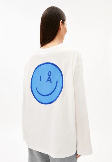 Langarmshirt ARMEDANGELS Smile weiß-blau
