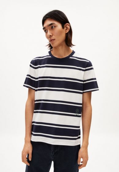 T-Shirt ARMEDANGELS Joschaa Stripes Night Sky Off White