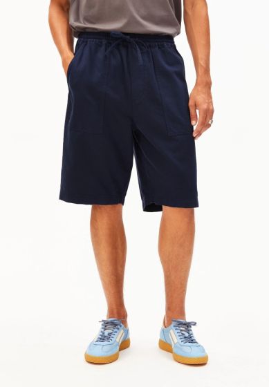 Baumwoll-Leinen Shorts ARMEDANGELS Tinted Navy