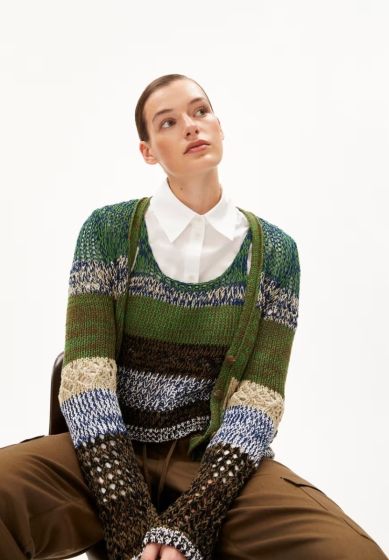Strickjacke ARMEDANGELS Auroraa Gravel Ivy Green
