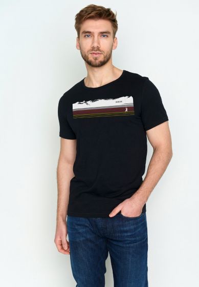 T-Shirt GREENBOMB Nature Mountain Stripes Spice Black