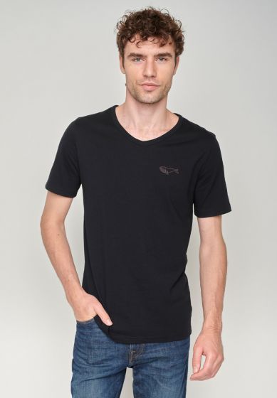 T-Shirt GREENBOMB Animal Whale Swimming Peak Black