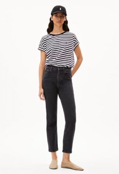 T-Shirt ARMEDANGELS Idaara Stripes White-Black