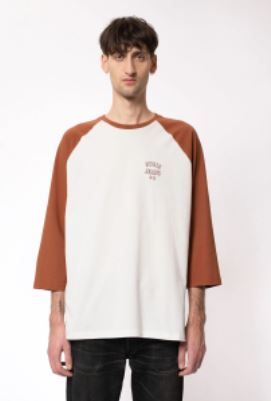 Shirt NUDIE JEANS Joey Logo Terra Offwhite 