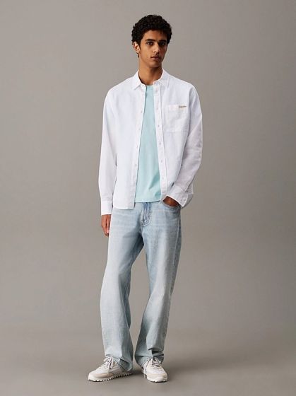 Langarmhemd CALVIN KLEIN Regular Fit Bright White