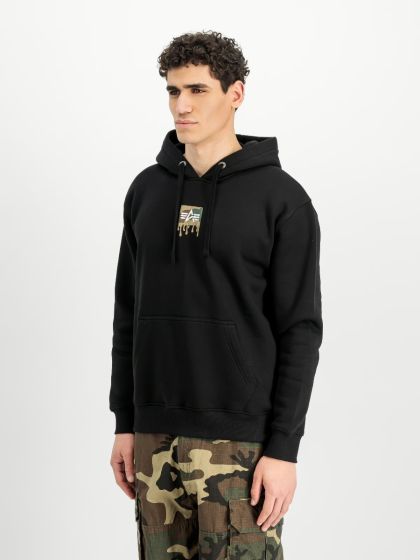 Hoodie ALPHA INDUSTRIES Dripping Camo Print Black