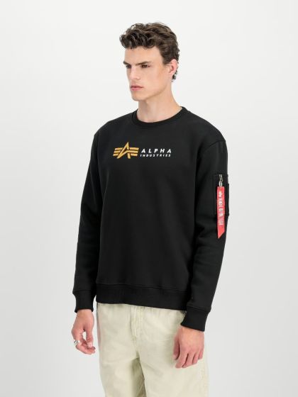Sweater ALPHA INDUSTRIES Label Print Black
