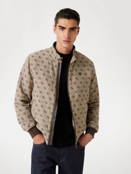 Jacke GUESS Jacquard Sand 4G Logo 