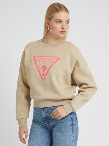Sweater GUESS Logo Dreieck Creme