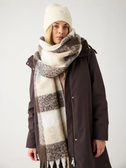 Schal KNOWLEDGE COTTON APPAREL Brown Check