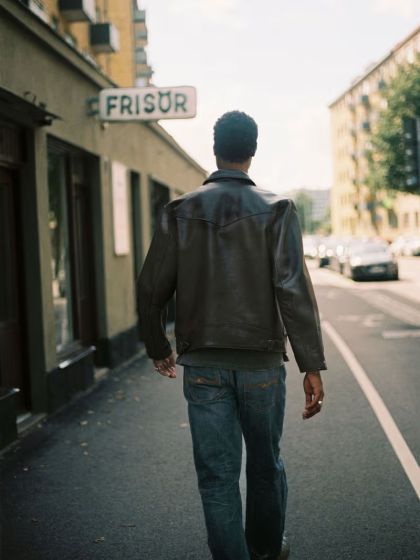 Lederjacke NUDIE JEANS Eddy Rider Brown