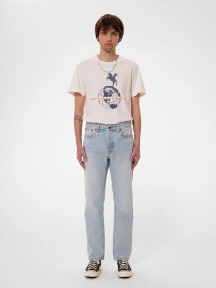 T-Shirt NUDIE JEANS Roy Get Back Offwhite