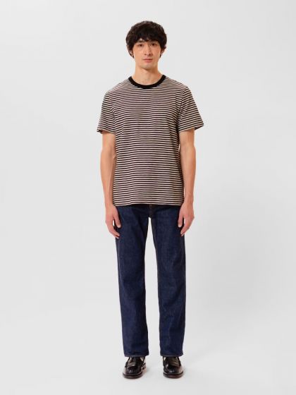 T-Shirt NUDIE JEANS Roy Slub Stripe Ecru/Black