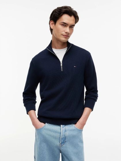 Reißverschluss-Pullover TOMMY HILFIGER Dark Night Navy