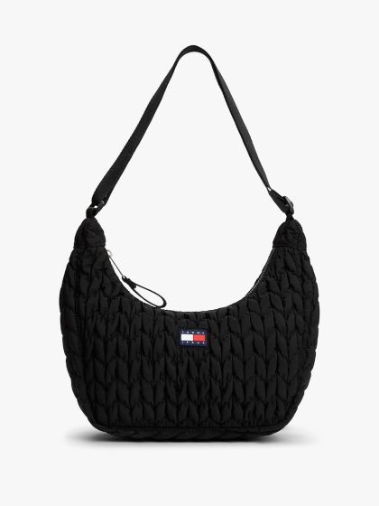 Gesteppte Schultertasche TOMMY HILFIGER Black