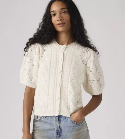 Kurzarm-Cardigan LEVI'S® Pauline Pointelle Tofu