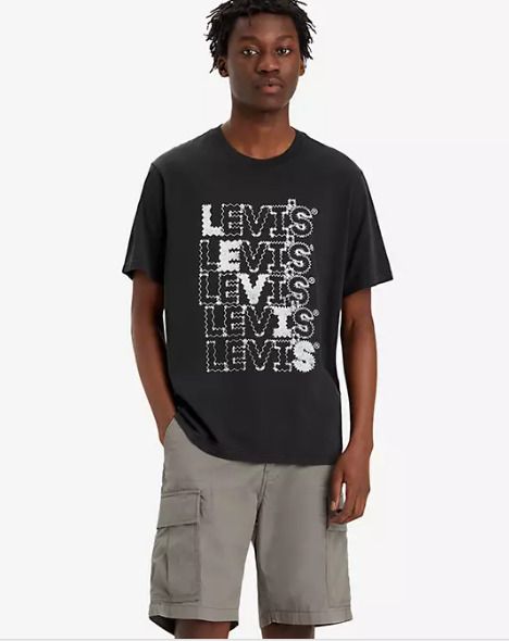T Shirt LEVI S Zigzag Headline Garment Dye Caviar TUREK
