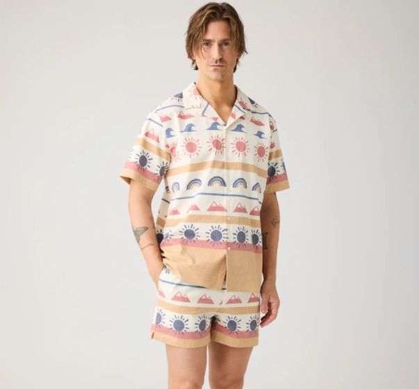 Badeshorts KNOWLEDGE COTTON APPAREL Multi Color AOP 