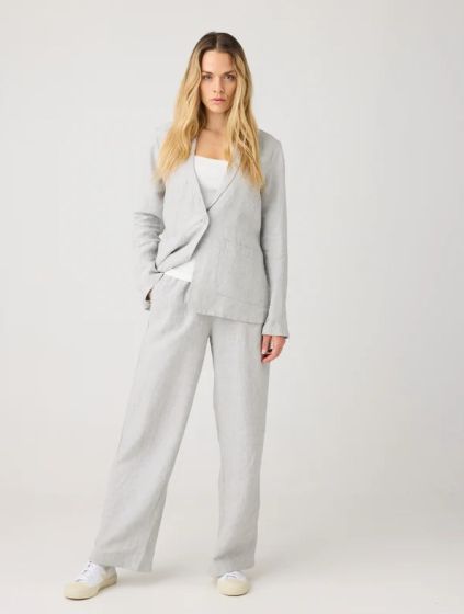 Hose KNOWLEDGE COTTON APPAREL Posey Leinen Ultimate Grey