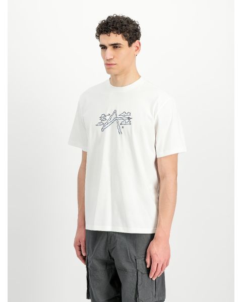 T-Shirt ALPHA INDUSTRIES Cloud Logo White