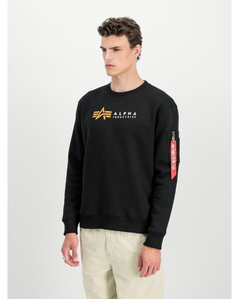 Sweater ALPHA INDUSTRIES Label Print Black