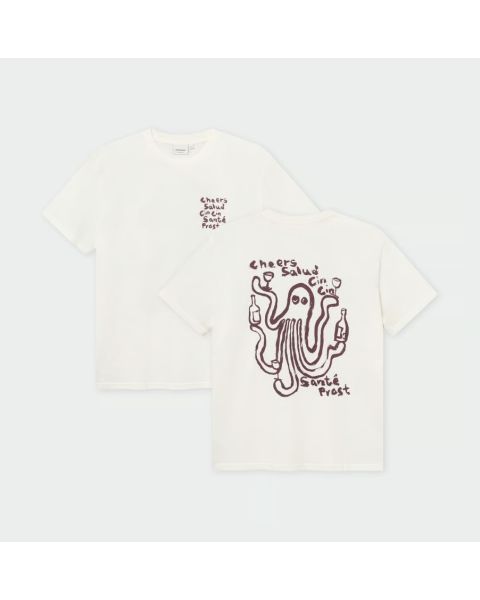 T-Shirt DEDICATED Stockholm Cheers Salud Off-White