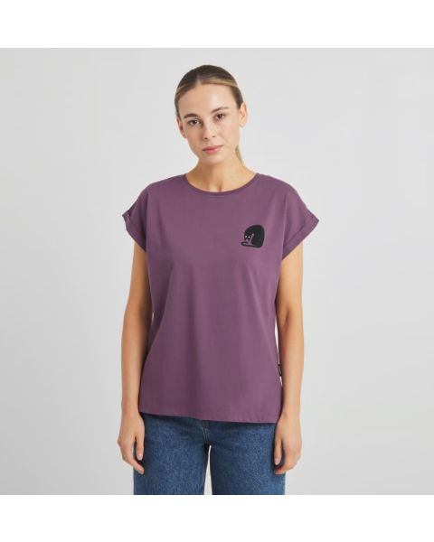 T-Shirt DEDICATED Visby Curious Cat Berry Purple