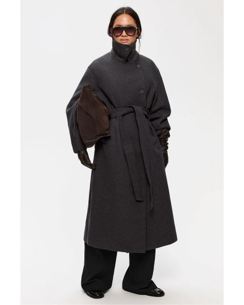 Wollmantel ELVINE Dark Grey Melange