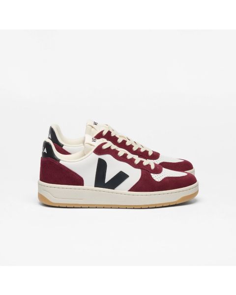 Sneaker VEJA V-10 Leather White Black Amarante Women