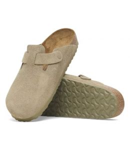 Clog BIRKENSTOCK Boston Veloursleder Faded Khaki
