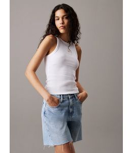 Top CALVIN KLEIN Schmales Ripp-Tank Brillant White