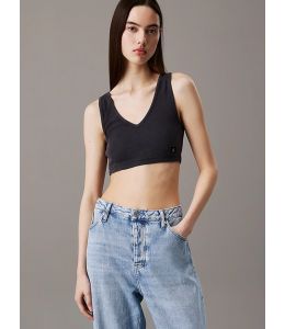 Top CALVIN KLEIN Ripp-Bralette Washed Black
