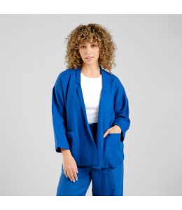 Leinen Blazer DEDICATED Tanto Limoges Blue