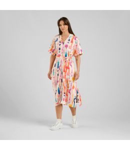Kleid DEDICATED Kallvik Summer Abstract Multi Color