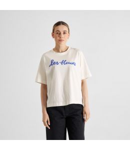 T-Shirt DEDICATED Vadstena Les Fleurs Scripted Off-White