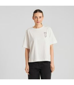 T-Shirt DEDICATED Vadstena Heart Cat Off-White