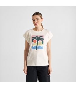 T-Shirt DEDICATED Visby Beach Palm Off-White