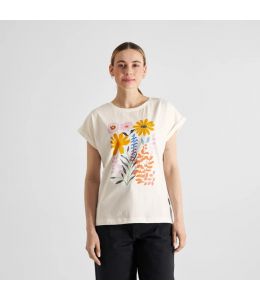 T-Shirt DEDICATED Visby Summer Flowers Off-White